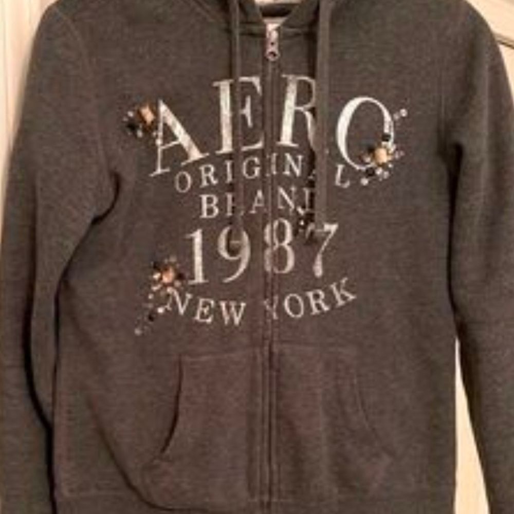 Aeropostale Gray Varsity Jacket